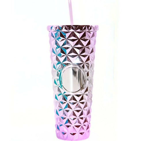 Studded Embossed Tumbler With Straw